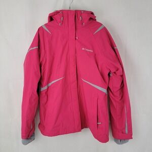 COLUMBIA Womens Jacket MEDIUM Blazing Star PINK Interchange 3 in 1 Hooded Hiking